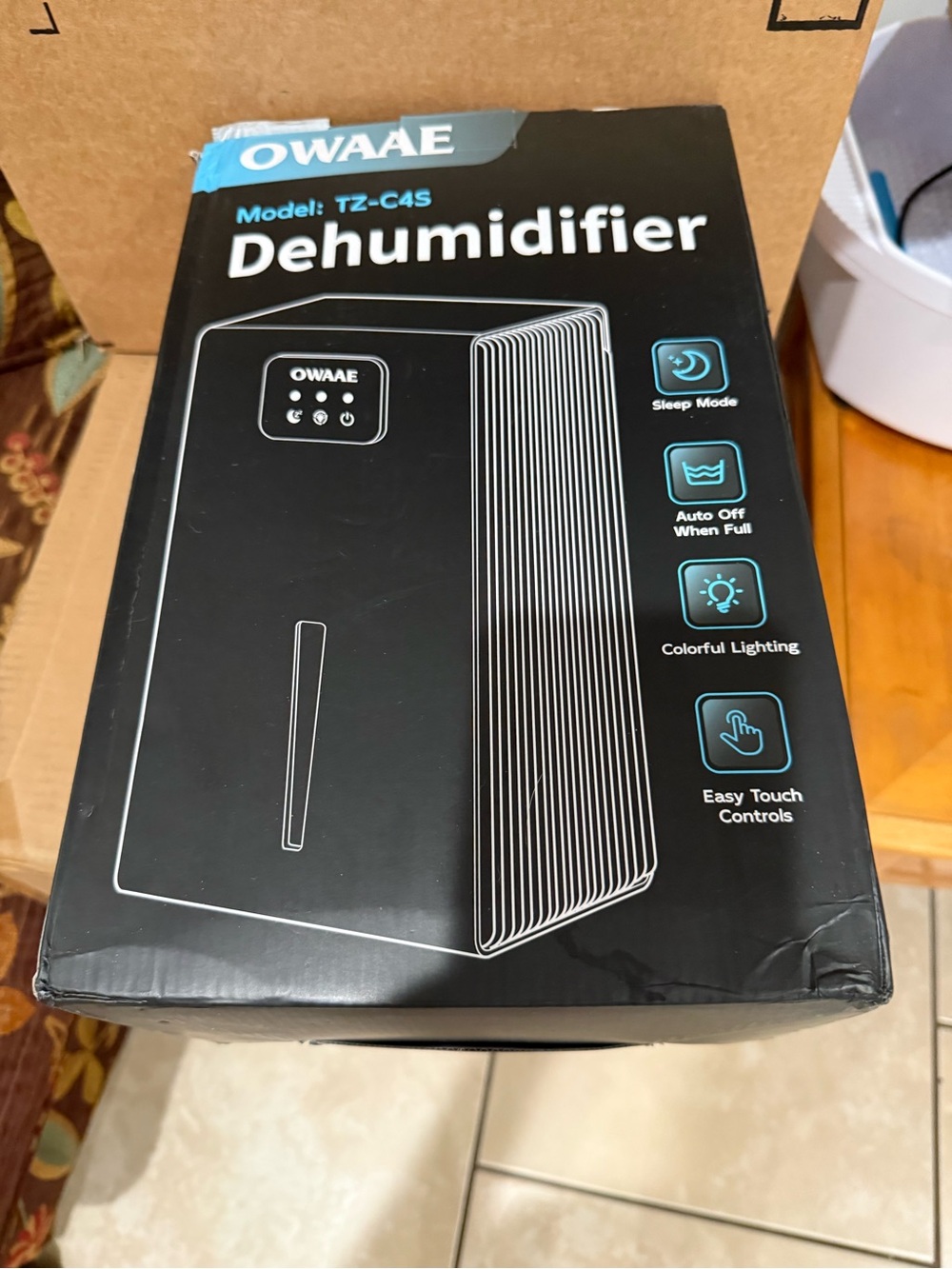 OWAAE TZ-C4S Black Dehumidifier - Compact Home Unit